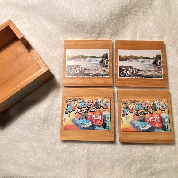 NWT Joplin Missouri Route 66 Set of Wooden Coasters - Picture 6 of 16